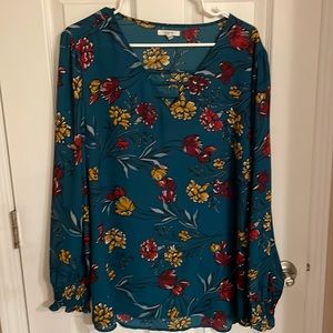 Green Floral Blouse
